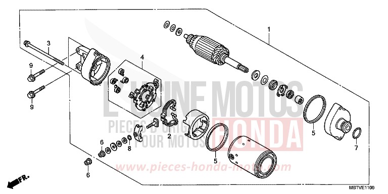 STARTING MOTOR for Varadero PEARL CONCOURS BLACK (NHA65) from 2011