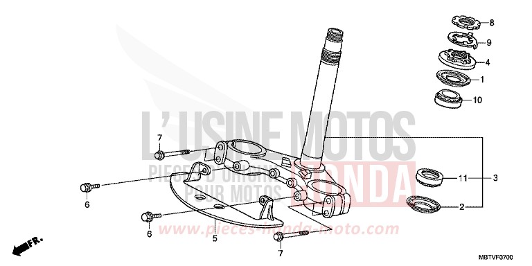 STEERING STEM for Varadero PEARL CONCOURS BLACK (NHA65) from 2011