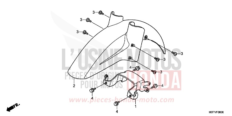 FRONT FENDER for Varadero PEARL CONCOURS BLACK (NHA65) from 2011