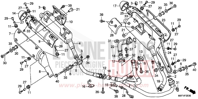 EXHAUST MUFFLER for Varadero PEARL CONCOURS BLACK (NHA65) from 2011