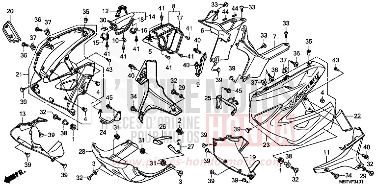 UNDER COWL for Varadero PEARL CONCOURS BLACK (NHA65) from 2011