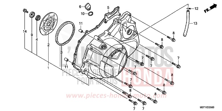 RIGHT CRANKCASE COVER for Varadero SHASTA WHITE (NH138) from 2011