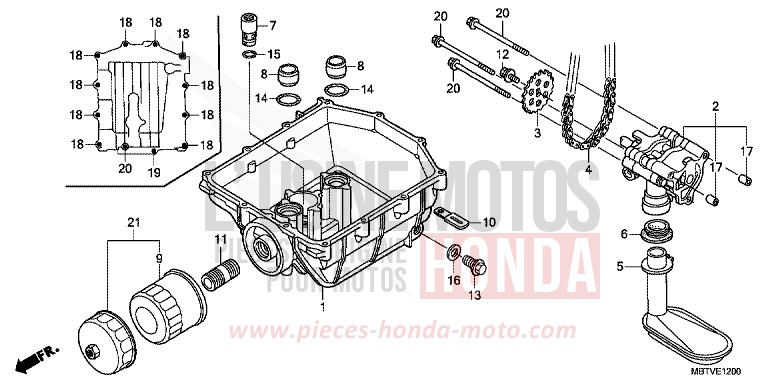 OIL PUMP for Varadero SHASTA WHITE (NH138) from 2011