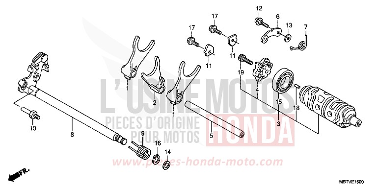 GEARSHIFT DRUM for Varadero SHASTA WHITE (NH138) from 2011