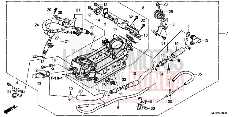 THROTTLE BODY for Varadero SHASTA WHITE (NH138) from 2011