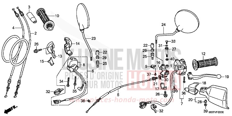 HANDLE LEVER/SWITCH/CABLE for Varadero SHASTA WHITE (NH138) from 2011