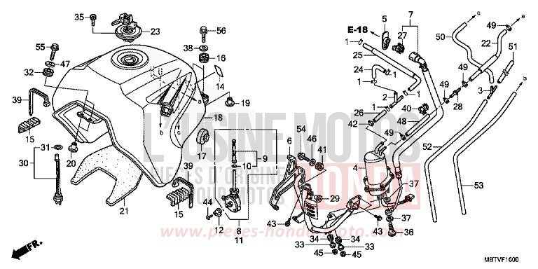 FUEL TANK for Varadero SHASTA WHITE (NH138) from 2011