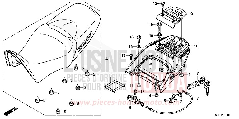 SEAT for Varadero SHASTA WHITE (NH138) from 2011