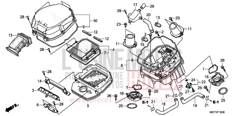 AIR CLEANER for Varadero SHASTA WHITE (NH138) from 2011