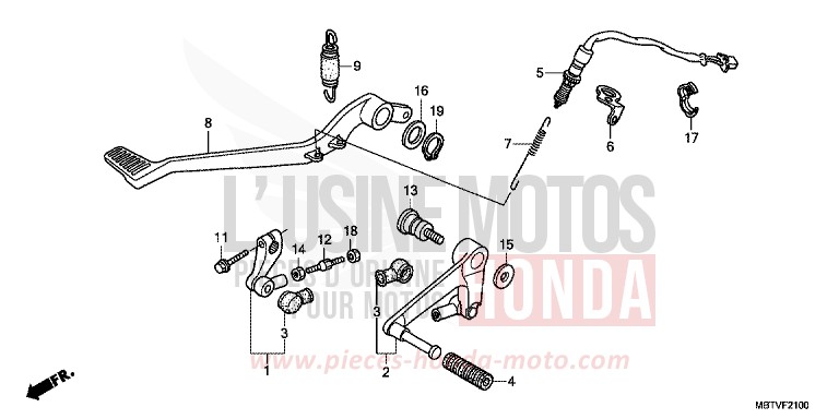 PEDAL for Varadero SHASTA WHITE (NH138) from 2011