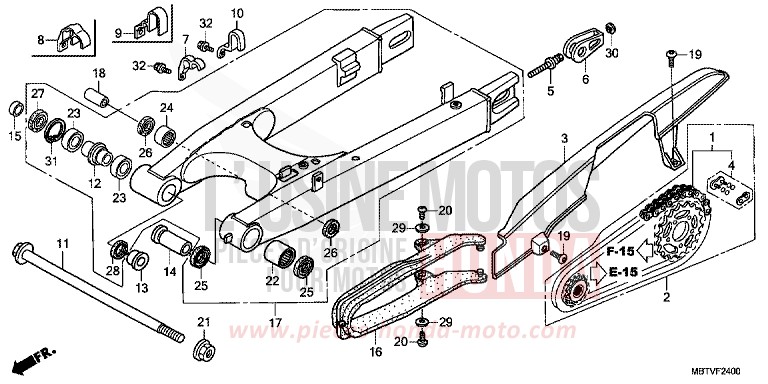 SWINGARM for Varadero SHASTA WHITE (NH138) from 2011