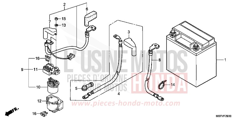 BATTERY for Varadero SHASTA WHITE (NH138) from 2011