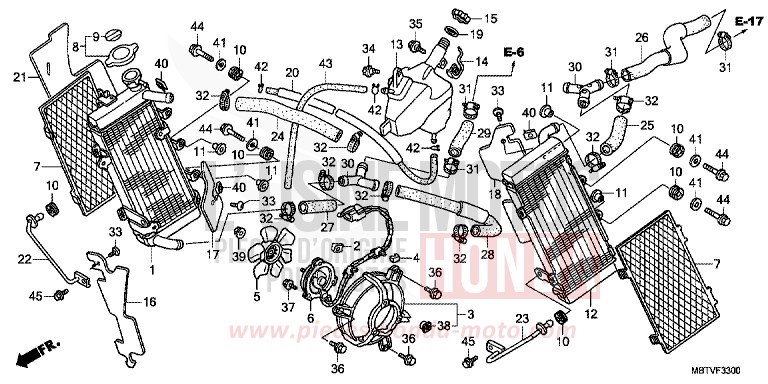 RADIATOR for Varadero SHASTA WHITE (NH138) from 2011