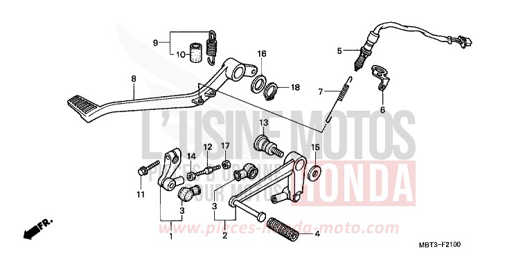 PEDAL for Varadero CANDY BLAZE ORANGE (YR196) from 1999