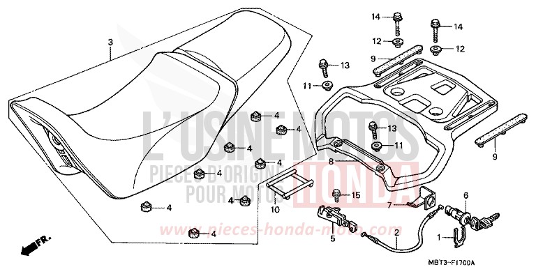 SEAT for Varadero PEARL PRISM BLACK (NH418) from 1999