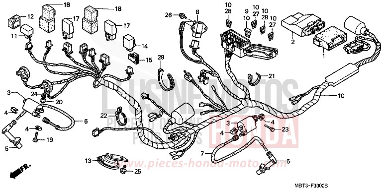 WIRE HARNESS for Varadero PEARL PRISM BLACK (NH418) from 1999