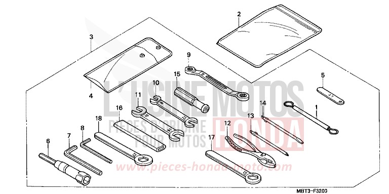 TOOLS for Varadero PEARL PRISM BLACK (NH418) from 1999