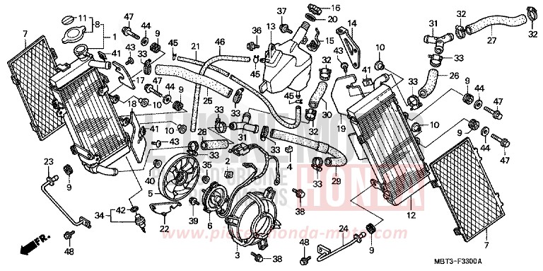 RADIATOR for Varadero PEARL PRISM BLACK (NH418) from 1999