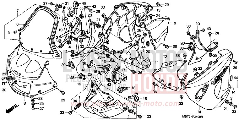 COWL for Varadero PEARL PRISM BLACK (NH418) from 1999
