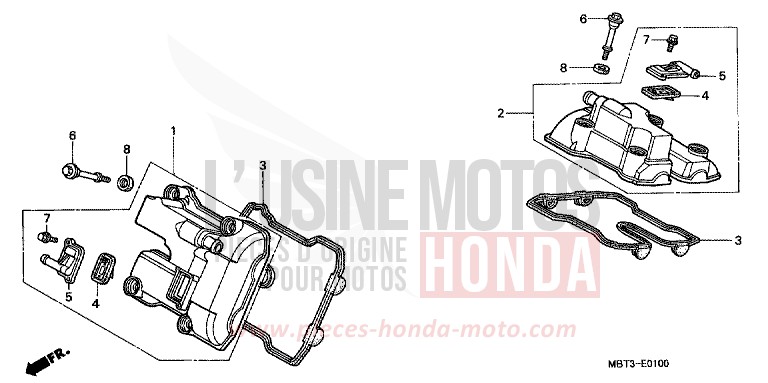 CYLINDER HEAD COVER for Varadero SIENA GOLD METALLIC (Y158) from 1999