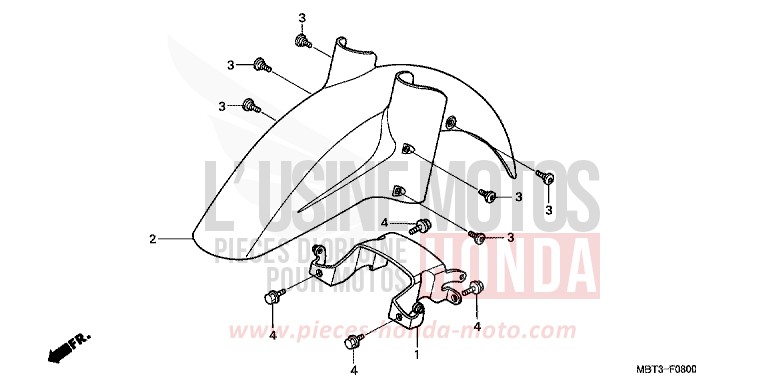 FRONT FENDER for Varadero SIENA GOLD METALLIC (Y158) from 1999