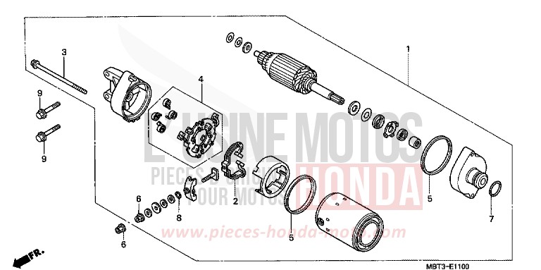 STARTING MOTOR for Varadero CANDY PHOENIX BLUE (PB284) from 2000