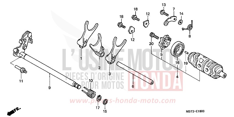 GEARSHIFT DRUM for Varadero CANDY PHOENIX BLUE (PB284) from 2000
