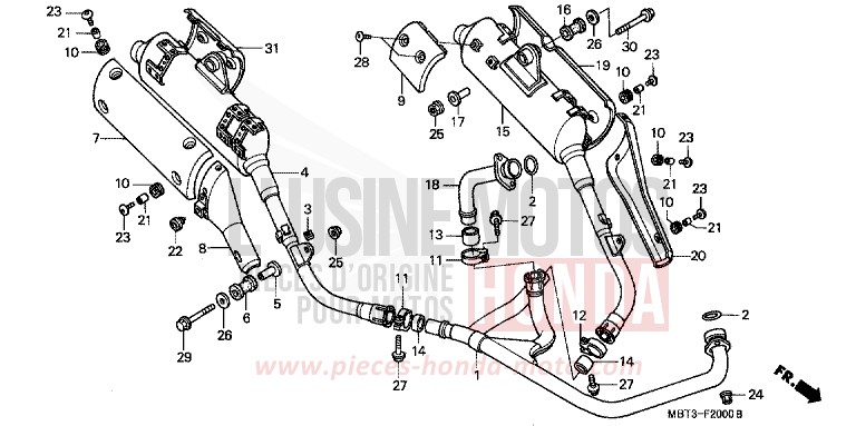 EXHAUST MUFFLER for Varadero CANDY PHOENIX BLUE (PB284) from 2000
