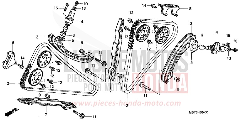 CAM CHAIN/TENSIONER for Varadero PEARL PRISM BLACK (NH418) from 2000