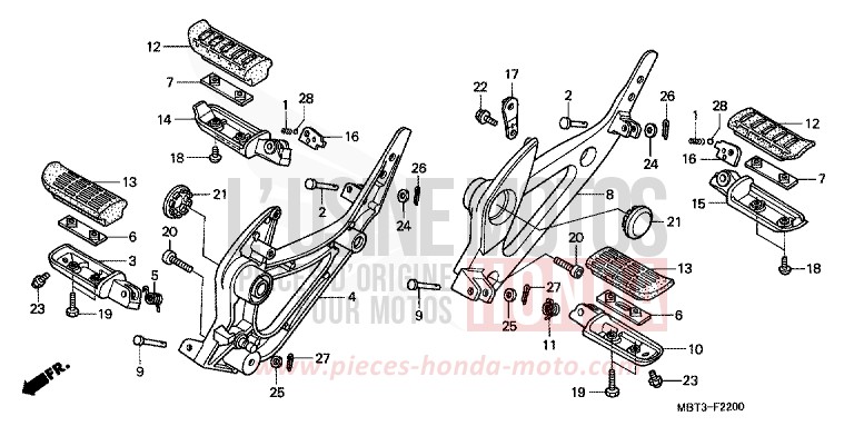 STEP for Varadero PEARL PRISM BLACK (NH418) from 2000