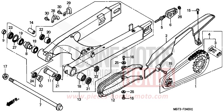 SWINGARM for Varadero PEARL PRISM BLACK (NH418) from 2000