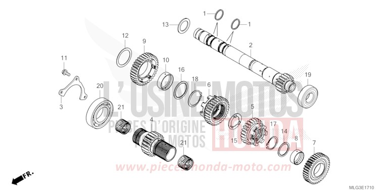 TRANSMISSION (MAINSHAFT) (DCT) for CRF1100D GUNMETAL BLACK METLLIC (NHC52B) from 2022
