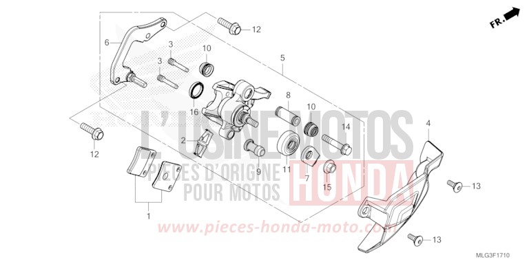 PARKING BRAKE CALIPER for CRF1100D GUNMETAL BLACK METLLIC (NHC52B) from 2022