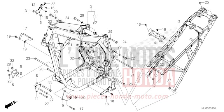 FRAME BODY for CRF1100D GUNMETAL BLACK METLLIC (NHC52B) from 2022