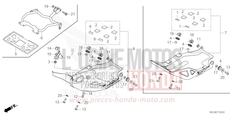 PIASTRA PARASASSI per CRF1100D GRAND PRIX RED (R380B) del 2025