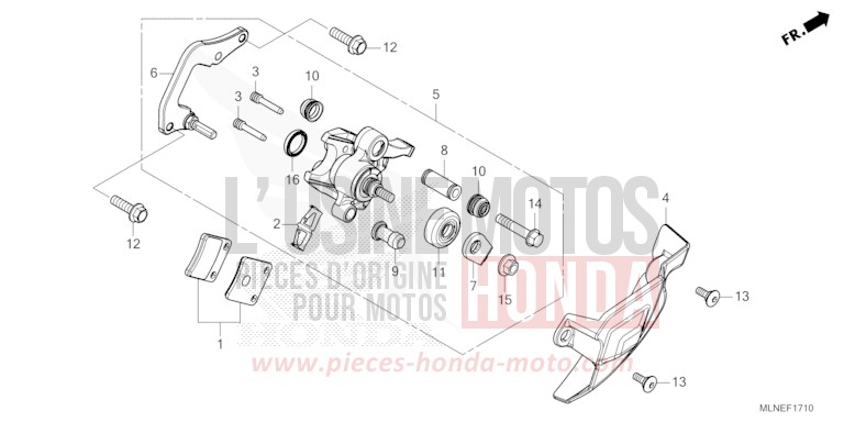 PARKING BRAKE CALIPER for CRF1100D PEARL GLARE WHITE (NHB53H) from 2025