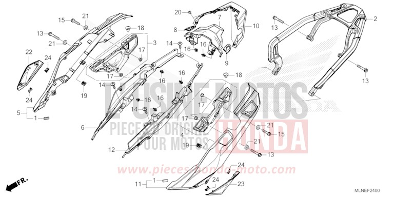 SIDE COVER/REAR CARRIER (1) for CRF1100D PEARL GLARE WHITE (NHB53H) from 2025