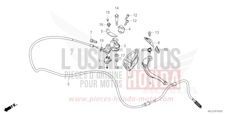 PARKING BRAKE LEVER for CRF1100D GUNMETAL BLACK METLLIC (NHC52B) from 2022