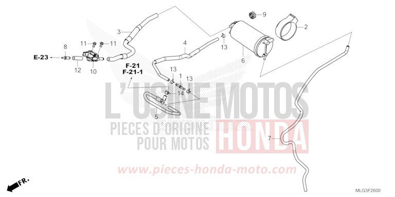 CANISTER for CRF1100D GUNMETAL BLACK METLLIC (NHC52B) from 2022