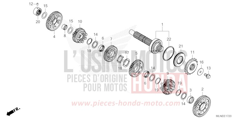 TRANSMISSION (COUNTERSHAFT) (DCT) for CRF1100D PEARL GLARE WHITE (NHB53) from 2025