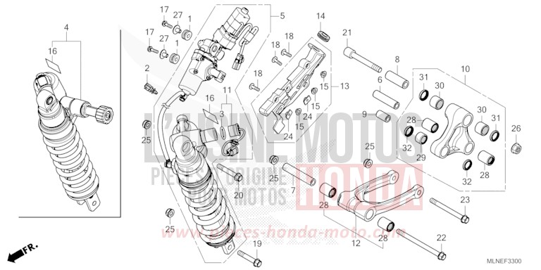 REAR CUSHION for CRF1100D PEARL GLARE WHITE (NHB53) from 2025