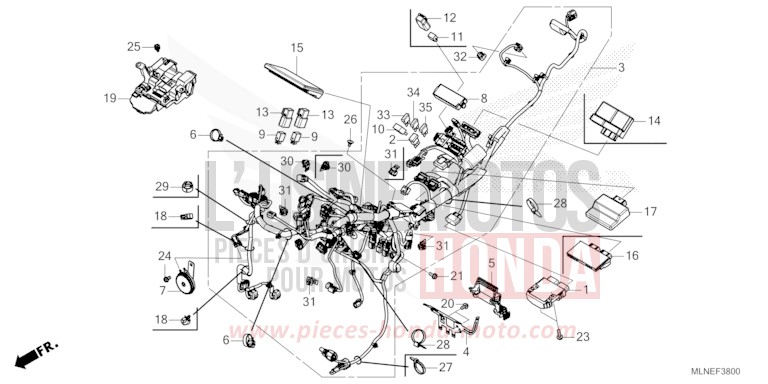 WIRE HARNESS for CRF1100D PEARL GLARE WHITE (NHB53) from 2025