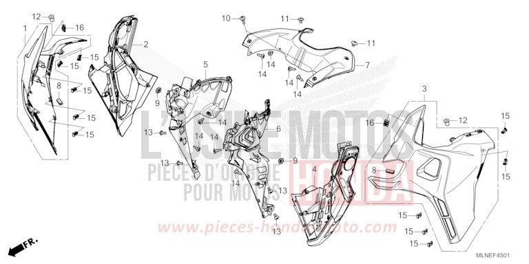 MIDDLE COWL (2) for CRF1100D PEARL GLARE WHITE (NHB53) from 2025