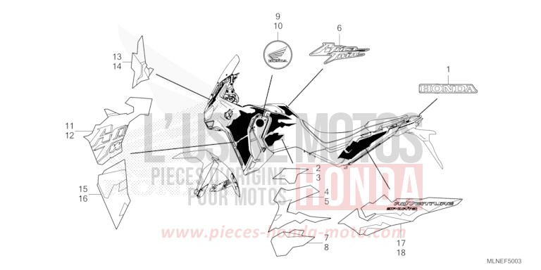 MARK/STRIPE (4) for CRF1100D PEARL GLARE WHITE (NHB53) from 2025