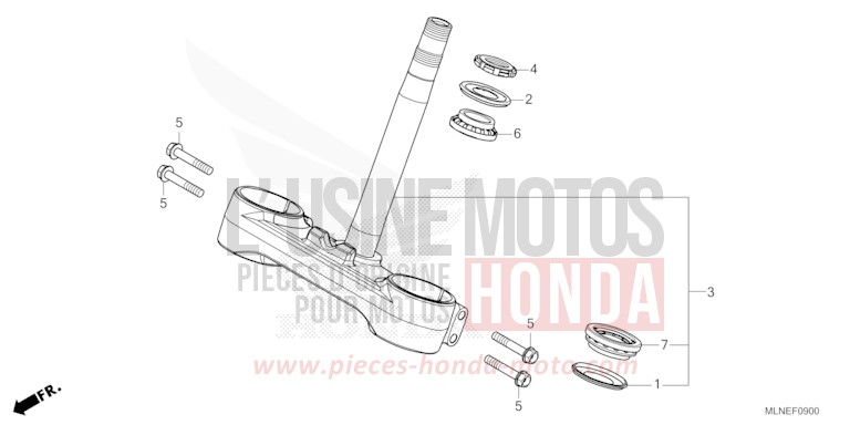 STEERING STEM for CRF1100D MAT IRIDIUM GRAY METALLIC (NHC64) from 2025