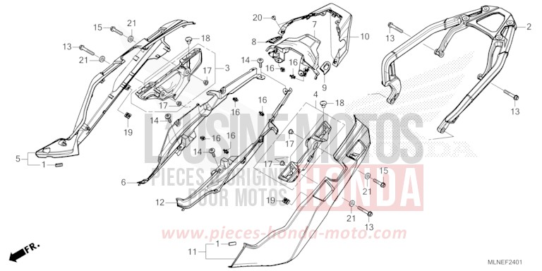 SIDE COVER/REAR CARRIER (2) for CRF1100D MAT IRIDIUM GRAY METALLIC (NHC64) from 2025