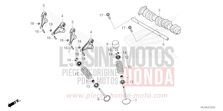 CAMSHAFT/VALVE for CRF1100D GRAND PRIX RED (R380B) from 2025