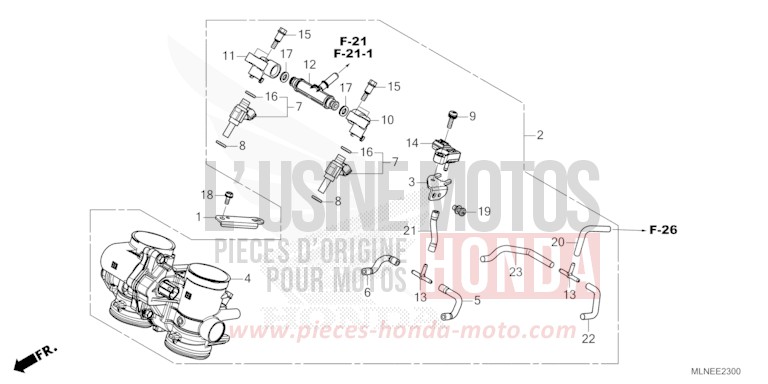 CORPO FARFALLATO per CRF1100D GRAND PRIX RED (R380B) del 2025