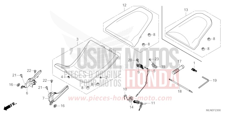 SEAT for CRF1100D GRAND PRIX RED (R380B) from 2025