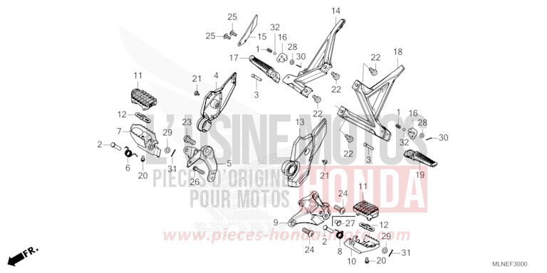 PEDANA per CRF1100D GRAND PRIX RED (R380B) del 2025